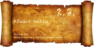 Kővári Hella névjegykártya